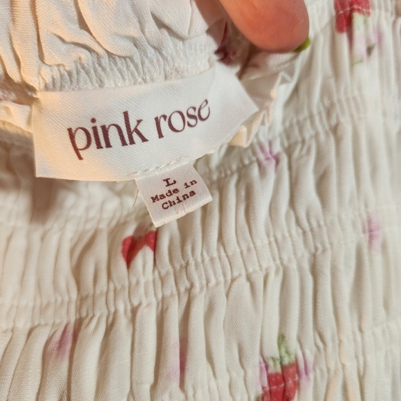 Pink Rose Cream and Pink Patterned Dress - Picture 1 of 3